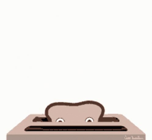 A Cartoon Drawing Of A Slice Of Toast Says Hi GIF