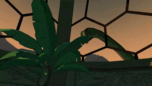 A Cartoon Drawing Of A Snake And A Tree GIF
