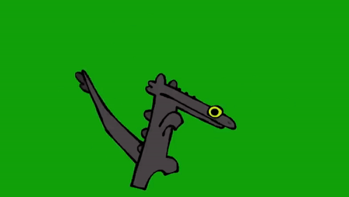 A Cartoon Drawing Of A Snake With A Long Tail On A Green Screen . GIF