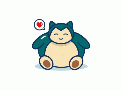 A Cartoon Drawing Of A Snorlax With A Heart In A Speech Bubble Above It GIF