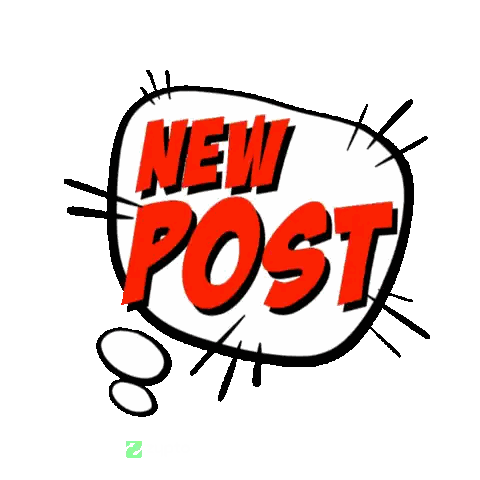a cartoon drawing of a speech bubble with the words new post