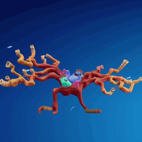A Cartoon Drawing Of A Sponge With A Blue Background GIF