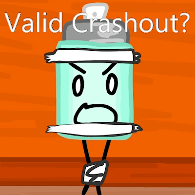 A Cartoon Drawing Of A Spray Can With A Bandage Around Its Head And The Words Valid Crashout Above It GIF