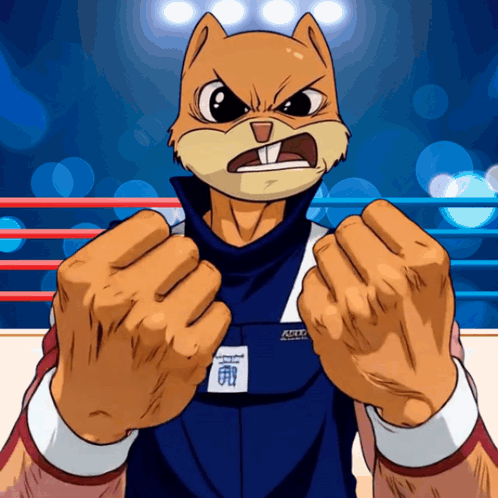A Cartoon Drawing Of A Squirrel Wearing A Blue Shirt That Says Aeec GIF