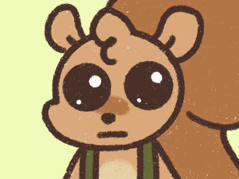A Cartoon Drawing Of A Squirrel With A Surprised Look On Its Face GIF