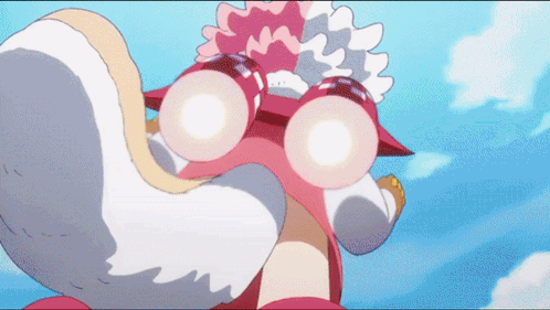 Cartoon Squirrel With Huge Breasts Against Blue Sky GIF