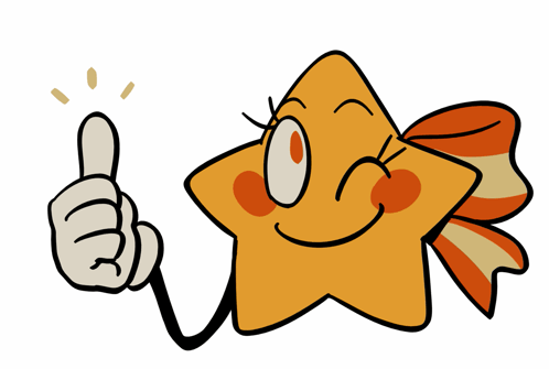 A Cartoon Drawing Of A Star With A Bow Giving A Thumbs Up GIF