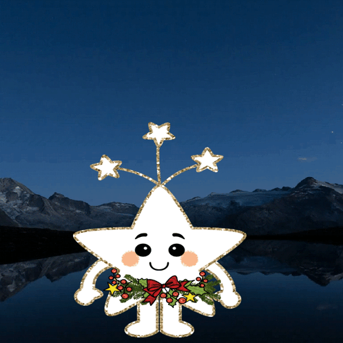 A Cartoon Drawing Of A Star With A Wreath Around It GIF
