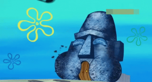 A Cartoon Drawing Of A Statue Of A Face With A Door GIF