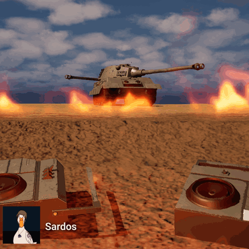 A Cartoon Drawing Of A Tank With The Name Sardo On The Bottom GIF