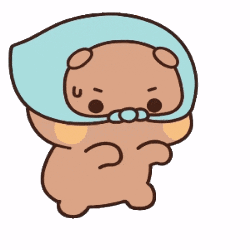 A Cartoon Drawing Of A Teddy Bear Wearing A Blue Cape GIF