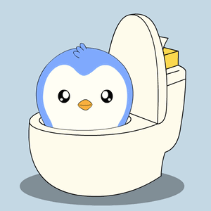 A Cartoon Drawing Of A Toilet With A Blue Balloon On The Seat GIF