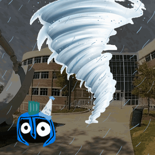 A Cartoon Drawing Of A Tornado With A Bottle Of Toothpaste In The Foreground GIF