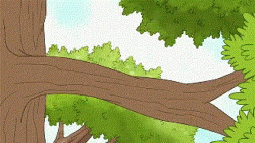 A Cartoon Drawing Of A Tree With Lots Of Leaves And Branches GIF