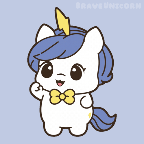 A Cartoon Drawing Of A Unicorn With A Lightning Bolt On Its Horn GIF