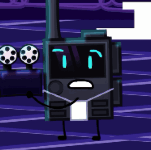 A Cartoon Drawing Of A Walkie Talkie With Arms And Legs Tied To It GIF