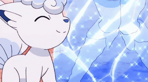 White Animal With Blue Background GIF