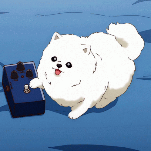 A Cartoon Drawing Of A White Dog Next To A Blue Box That Says Level GIF