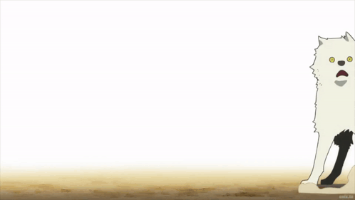 A Cartoon Drawing Of A White Dog With A Shocked Look On Its Face GIF