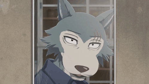 A Cartoon Drawing Of A Wolf Making A Surprised Face GIF