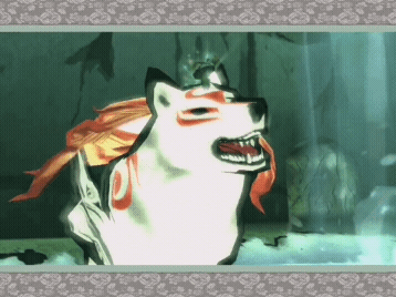 A Cartoon Drawing Of A Wolf With Red Eyes GIF