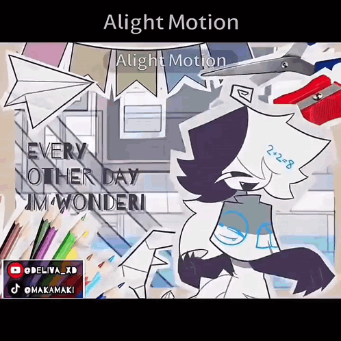 A Cartoon Drawing Of A Wolf With The Words " Alight Motion " On The Top GIF