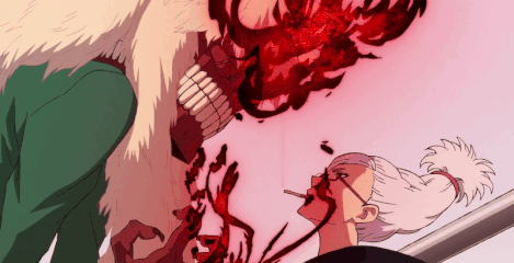 A Cartoon Drawing Of A Woman Being Attacked By A Monster GIF