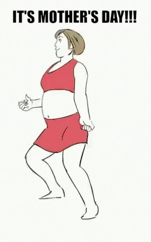 A Cartoon Drawing Of A Woman Giving A Child A Piggyback Ride On Mother 'S Day . GIF