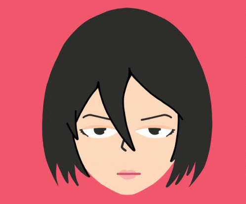 A Cartoon Drawing Of A Woman 'S Face With A Serious Look On Her Face GIF
