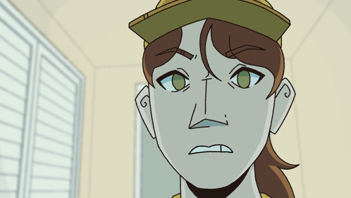 A Cartoon Drawing Of A Woman Wearing A Hat And Making A Sad Face GIF