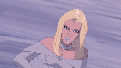 A Cartoon Drawing Of A Woman With A Butterfly On Her Head GIF