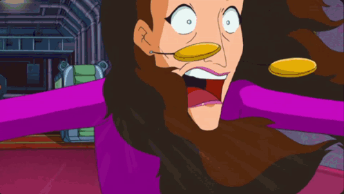A Cartoon Drawing Of A Woman With A Coin In Her Mouth GIF