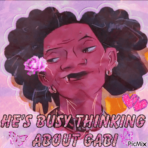 Woman With Flower In Hair Thinking About Gabi GIF