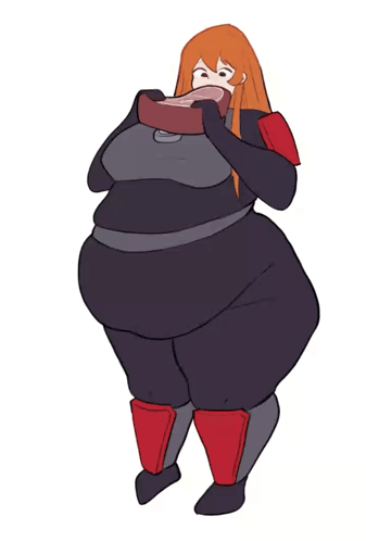 A Cartoon Drawing Of A Woman With A Large Belly And The Word Burst Written On It GIF