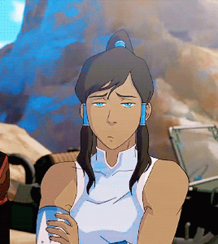 A Cartoon Drawing Of A Woman With Blue Eyes And A Ponytail GIF