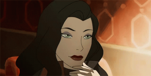 A Cartoon Drawing Of A Woman With Long Black Hair GIF