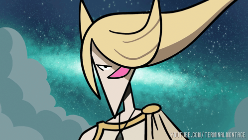 A Cartoon Drawing Of A Woman With The Words Youtube.com/terminalmontage On The Bottom Right GIF