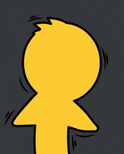 A Cartoon Drawing Of A Yellow Character With A White Face GIF