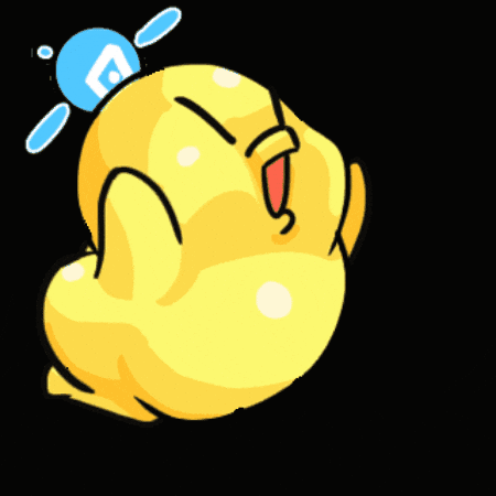 A Cartoon Drawing Of A Yellow Object With A Blue Circle In The Background GIF