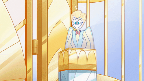 A Cartoon Drawing Of An Angel With The Word Can On The Bottom Right Corner GIF