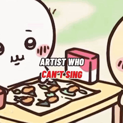 A Cartoon Drawing Of An Artist Who Cant Sing GIF