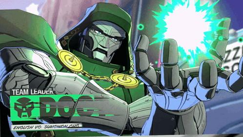 A Cartoon Drawing Of Doctor Doom With The Words Team Leader GIF