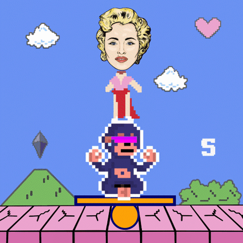 A Cartoon Drawing Of Marilyn Monroe With The Words It 'S All About Balances GIF