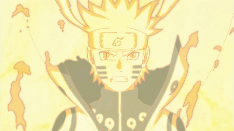 a cartoon drawing of naruto with a g on his head