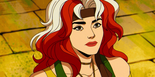 A Cartoon Drawing Of Rogue From The X-Men GIF