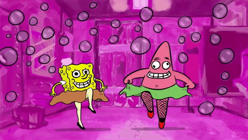 A Cartoon Drawing Of Spongebob And Patrick GIF