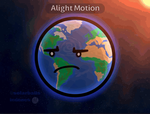 A Cartoon Drawing Of The Earth With The Words Alight Motion Above It GIF