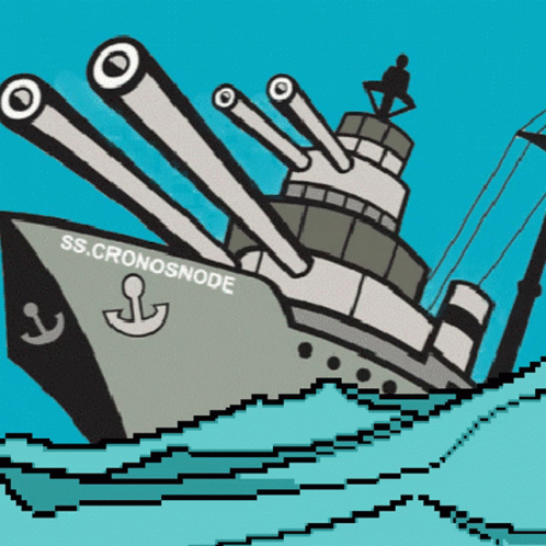 A Cartoon Drawing Of The Ss. Cronosnode GIF