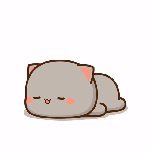 A Cartoon Drawing Of Two Cats One Laying Down And One Standing GIF