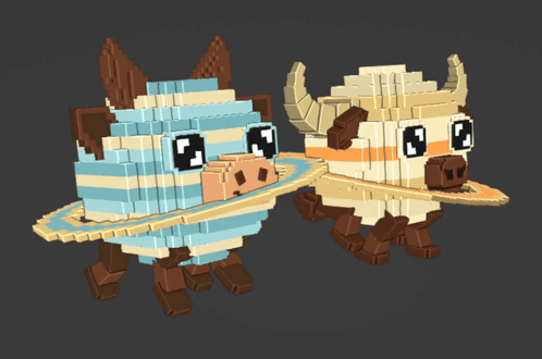 A Cartoon Drawing Of Two Cows With The Number 8 On Their Heads GIF